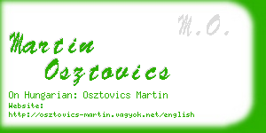 martin osztovics business card